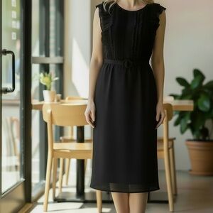White House Black Market Black Midi Dress